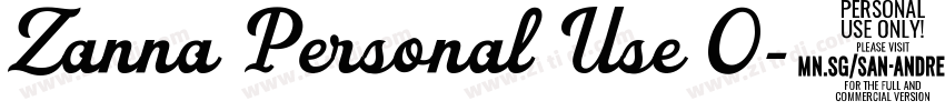 Zanna Personal Use O字体转换